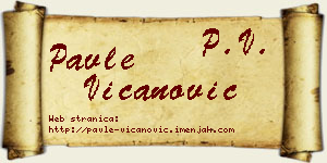Pavle Vicanović vizit kartica